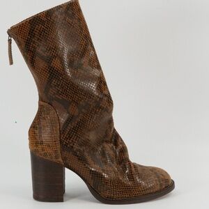 Free People Brown Snakeskin Patterned Women's Boots